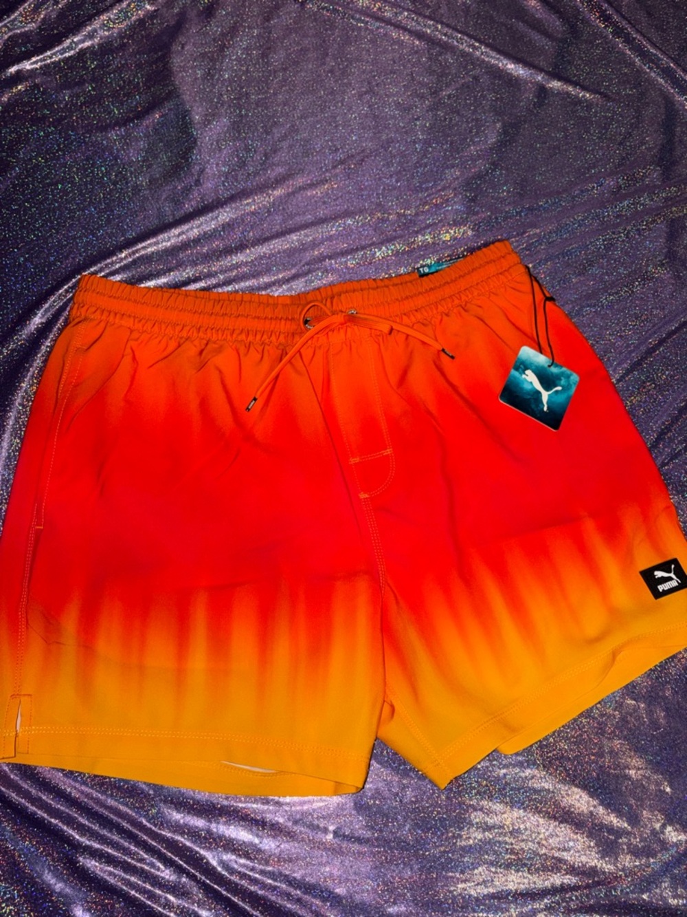 Puma Rickie Orange Swim Trunks